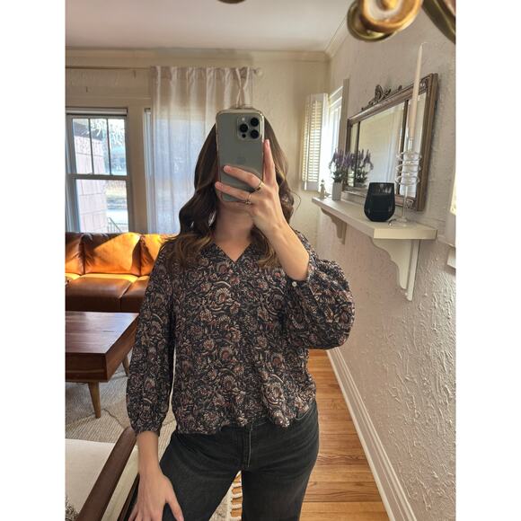 Faherty Tops - FAHERTY Portia Artisan Block Print Top Size Small